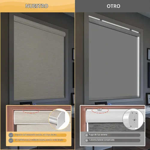 Vista 5 de Boolegon Persianas enrollables opacas para ventanas, beige, personalizadas