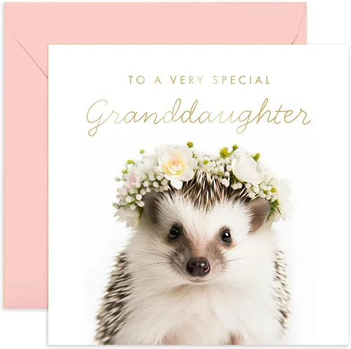 Vista 9 de Old English Co. - Tarjeta de felicitación de erizo muy especial – Tarjeta de cumpleaños de erizo floral para ella – Bonitas tarjetas de felicitación