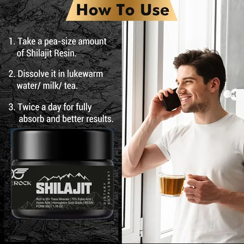 Vista 6 de Shilajit - Resina Shilajit orgánica pura del Himalaya 500 mg de máxima potencia, natural orgánica Shilajit resina con más de 85 oligominerales, 75%