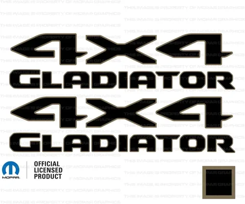Vista 8 de Adhesivos gráficos de cabecera de gladiador 4x4 para Jeep Wrangler/Gladiator JL/JT (2019-2024) 392 bronce con contorno negro F392BO (juego de 2)
