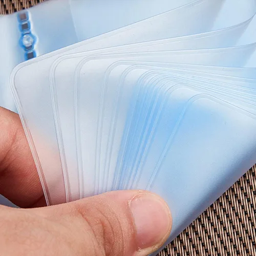 Vista 6 de Lxnoap Tarjetero de plástico transparente para tarjeta de crédito, Transparente, Cartera con tarjetero