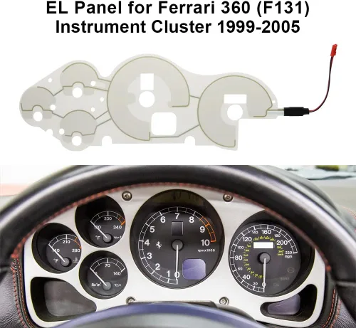Vista 2 de Reemplazo del panel EL para el clúster de instrumentos Ferrari 360 (F131) y 575M (F133)