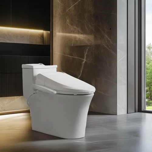 Vista 2 de SmartBidet SB-2000 Asiento de bidé eléctrico - Asiento para inodoro climatizado con secador de aire caliente y funciones de lavado con control