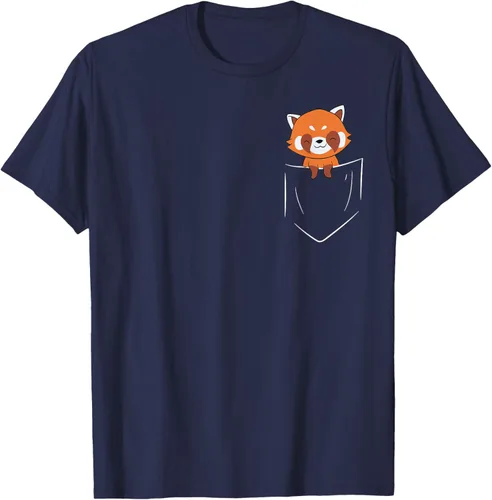 Vista 67 de Funny Red Panda In Pocket - Camiseta con bolsillo, Negro, S
