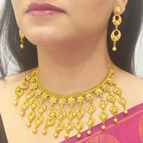 Vista 3 de Efulgenz Indian Style Bollywood Fashion Gold Tone Wedding Bridal Tassel Choker Collar Necklace Earrings Jewelry Set