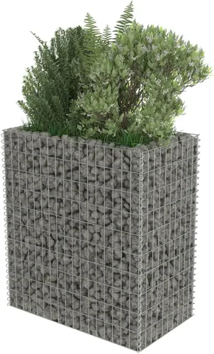 Vista 4 de Gabion cama elevada, cestas de gaviones, camas de jardín galvanizadas, gaviones, pared de gaviones, alta capacidad de carga, acero galvanizado 35.4