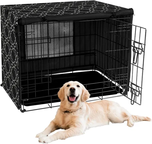 Vista 19 de X-ZONE PET - Funda impermeable para jaula de perro, 24 pulgadas, color negro con ventana