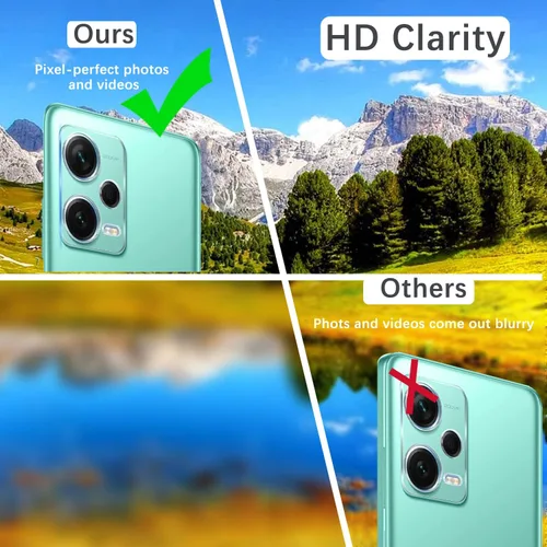 Vista 7 de Protector de pantalla de vidrio templado de privacidad para Redmi Note 12 4G (2+2) + protector de lente de cámara (2 paquetes), película de vidrio