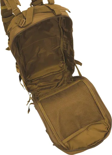 Vista 3 de Coyote Brown MOLLE Mochila de transporte militar mediana con parche Army Universe, Marrón, Militar