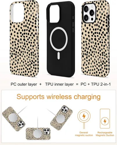 Vista 215 de Jusy Funda compatible con MagSafe con estampado de caparazón de tortuga marrón para iPhone 7/8/SE, cubierta protectora de TPU suave magnética