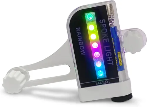 Vista 3 de Luz de radios LED para bicicleta, 30 patrones de color, conmutación automática de patrones, fácil montaje en rueda