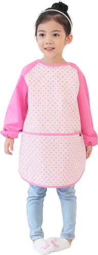 Vista 38 de Plie Kids Waterproof Art Smock – Long Sleeve Apron for Painting, Baking, Sensory Play (Ages 1–10)