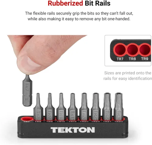 Vista 4 de TEKTON Juego de llave de tuerca de seguridad de 1/4 pulgada y juego de puntas con estuche (37 piezas) DBH93102