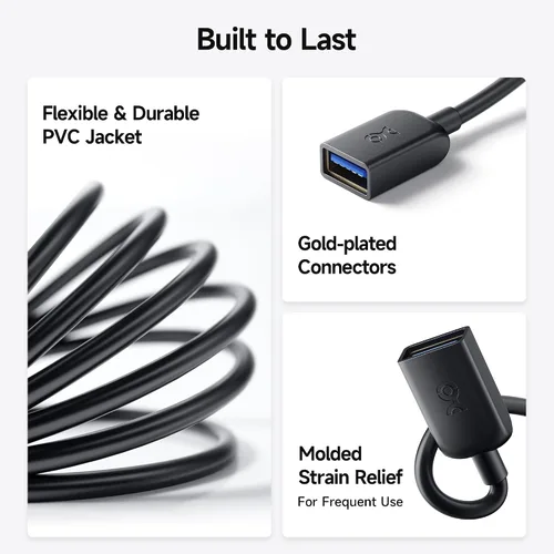 Vista 6 de Cable de extensión USB 3.0 tipo A, macho a hembra, de Cable Matters, Negro