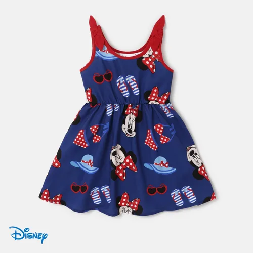 Vista 4 de Disney Mickey and Friends - Vestido de tirantes con estampado de lunares y rayas, 3 piezas