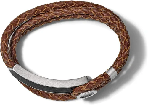 Vista 5 de Bulova Jewelry Men's Precisionist Double Wrap Braided Leather Strap Bracelet