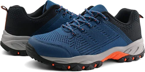 Vista 4 de JABASIC Zapatos de senderismo para mujer tenis de senderismo de punto para exteriores
