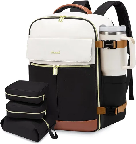 Vista 10 de LOVEVOOK: mochila de transporte de 40L, mochila de viaje para mujer con 3 cubos de embalaje