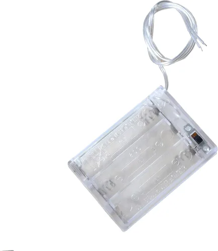 Vista 2 de Paquete de 4 soportes de batería AA con interruptor, soporte de batería de 4.5 V con interruptor, 3 soportes de batería AA de 1.5 V con cables e