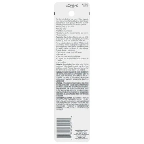Vista 3 de Delineador líquido con punta de pincel Lineur Intense, 0.24 onza, de L'Oréal Paris, Negro