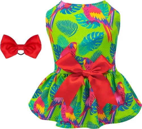 Vista 16 de CuteBone Vestido de malla para perro, vestido de Halloween para cachorros, traje de verano para mascotas, moda de verano para perros pequeños, ropa