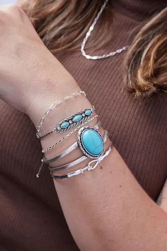 Vista 9 de Alex and Ani Pulsera de tensión de gancho facetado brillante plateado