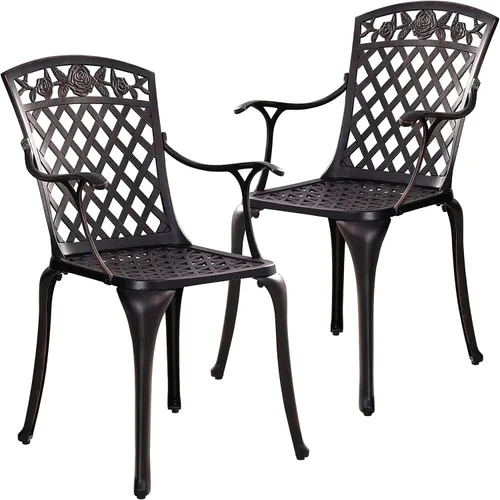Vista 11 de Juego de 2 sillas de comedor para patio, sillas bistró de Set 2#1