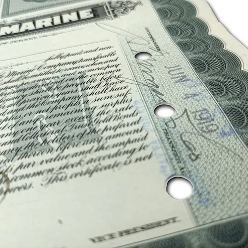 Vista 4 de Certificado de Acciones Coleccionables - Empresa que hizo el Titanic "Marina Mercantil Internacional" 1915-20