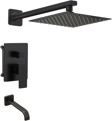 Vista 19 de Sistema de Ducha de Oro Cepillado para Baño de Lujo con Mezclador de Lluvia, Conjunto Combinado de Ducha Montado en la Pared, Sistema de Cabezal