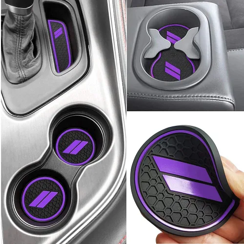 Vista 13 de Auprite Alfombrillas antipolvo para accesorios Dodge Challenger 2015 2016 2017 2018 2019 2020 2021 2022 2023, se adapta a la medida forros para Negro