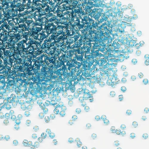 Vista 27 de Cuentas de Semilla de Vidrio Transparentes con Línea Plateada Tamaño 8/0 Artesanías Cuentas de Semilla de Cristal de 3 mm para Hacer Joyas
