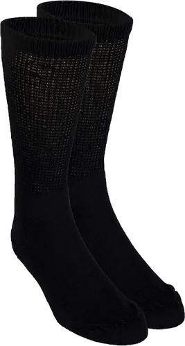Vista 3 de Truform Calcetines diabéticos para hombres y mujeres, estilo médico, longitud media, altura de media pantorrilla, 3 pares, negro, S