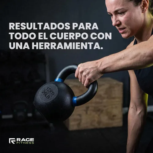 Vista 2 de Rage Fitness Single Piece Cast Iron Kettlebell, 8 to 24 kgs, Powder Coated