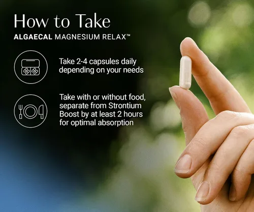 Vista 11 de AlgaeCal Magnesium Relax™ - Magnesio Quelado con Ashwagandha para Dormir y Ansiedad Ocasional - Glicinato, Malato, Citrato - Apoyo para el Sueño