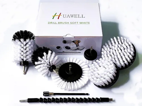 Vista 10 de HUAWELL Cepillo de limpieza ultra rígido de 8 piezas con juego de accesorios extensibles, multiuso para superficies de baño, lechada, ahumadores
