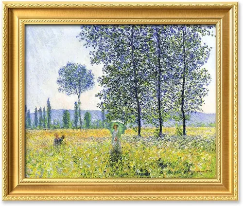 Vista 111 de IPIC - Reproducción artística de los lirios de agua de Claude Monet 1906, impresiones giclée coinciden con el marco dorado clásico, arte de pared