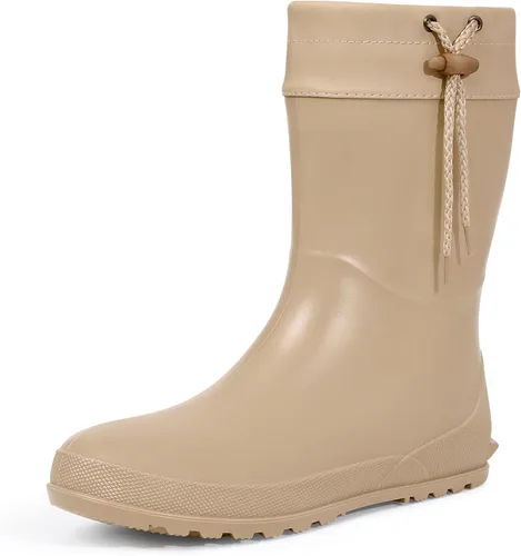 Vista 11 de Asgard - Botas de lluvia a media pantorrilla para mujer, con cuello para jardinería, ultra ligeras, portátiles, zapatos de jardín Negro - Eje de 9.8