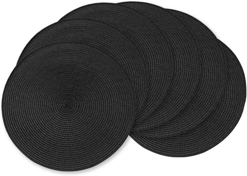 Vista 10 de AHHFSMEI Juego de 6 manteles individuales redondos trenzados de 15 pulgadas para mesas de comedor, tejido natural, resistentes al calor, color beige