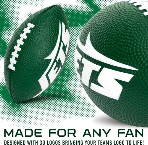Vista 3 de Franklin Sports NFL - Fútbol americano de espuma para niños, pelota suave de tamaño junior de 8.5 pulgadas con logotipos 3D, perfecta para el día