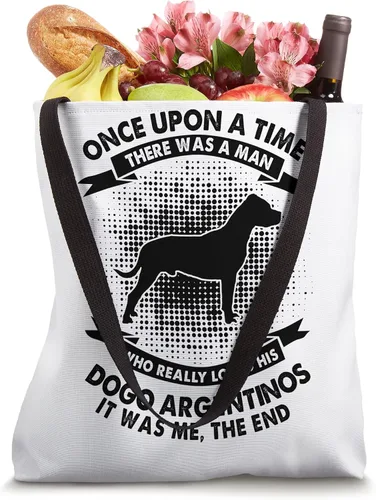 Vista 4 de Once Upon Time There Was Man - Funny Dogo Argentinos Tote Bag