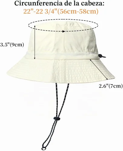 Vista 3 de NPJY Packable Sun Bucket Hat for Women Outdoor Waterproof Rain Hat Beige (plegable)