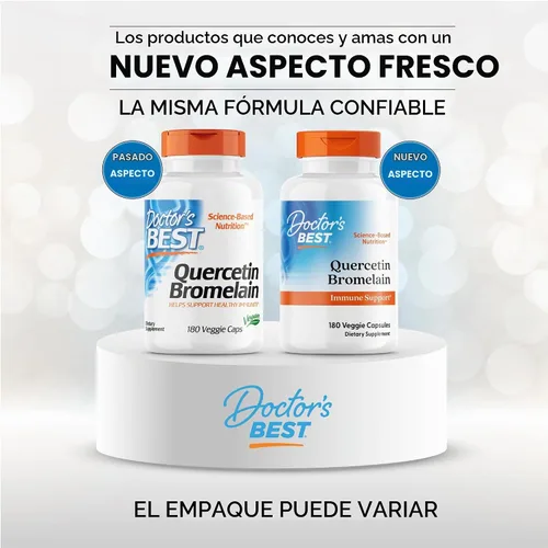 Vista 2 de Cápsulas de quercetina y bromelina de Doctor's Best, DRB-00029, 1, 1 Apoyo inmunológico natural, quercetina con cápsulas de bromelina