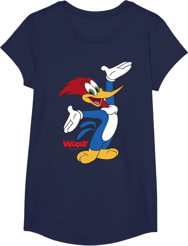 Vista 14 de Woody Woodpecker Camiseta con logotipo de cuerpo completo Negro