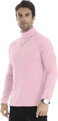 Vista 37 de Camiseta de manga larga para hombre, ajustada, ligera, con cuello de tortuga
