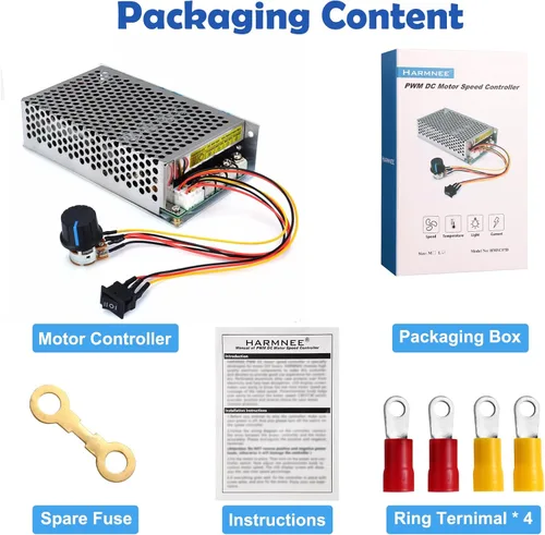 Vista 8 de Controlador de Velocidad de Motor DC PWM de Grado Industrial, DC 10V-50V / Nominal 60A / Máx 100A Controlador de Motor de Escobillas DC de Grado