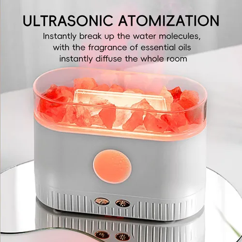 Vista 6 de YALEDI Difusor de aceite esencial de aromaterapia, difusor 3 en 1 de lámpara de sal del Himalaya con 7 luces de color, humidificador ultrasónico
