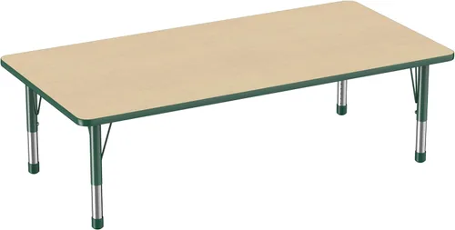 Vista 12 de FDP - Mesa rectangular para actividades escolares y aulas (24 x 36 pulgadas), patas gruesas para niños pequeños, altura ajustable de 15 a 24