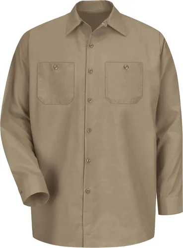 Vista 6 de Red Kap Camisa de trabajo industrial de manga larga para hombre Caqui