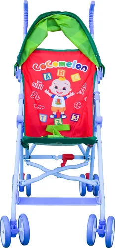 Vista 2 de Sunny Days Entertainment CoComelon - Cochecito paraguas oficial con toldo - Cochecito de viaje rojo para recién nacidos, niños pequeños y niños