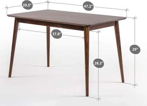 Vista 3 de Zinus Jen - Mesa de comedor de madera maciza de 47 pulgadas, fácil montaje, color espresso